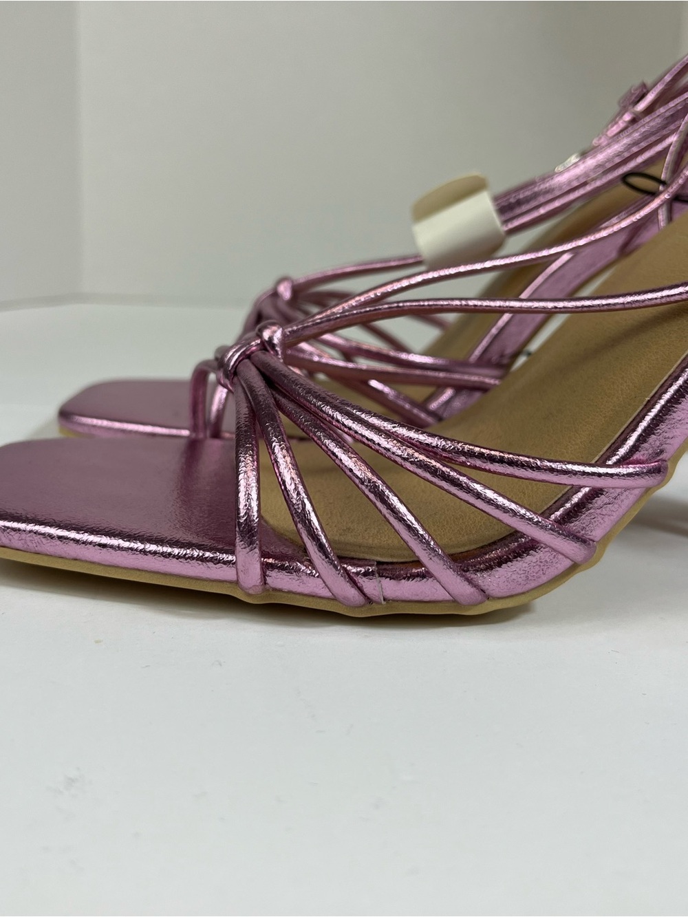 torrid Metallic Rose Pink Strappy Heeled Sandals size 9.5 WW - Picture 4 of 11